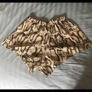 High Waisted Snakeskin Shorts